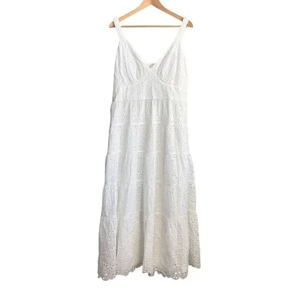 knee length dresses for ladies Abercrombie & Fitch White Mila Stretch Midi Dress UK XL
